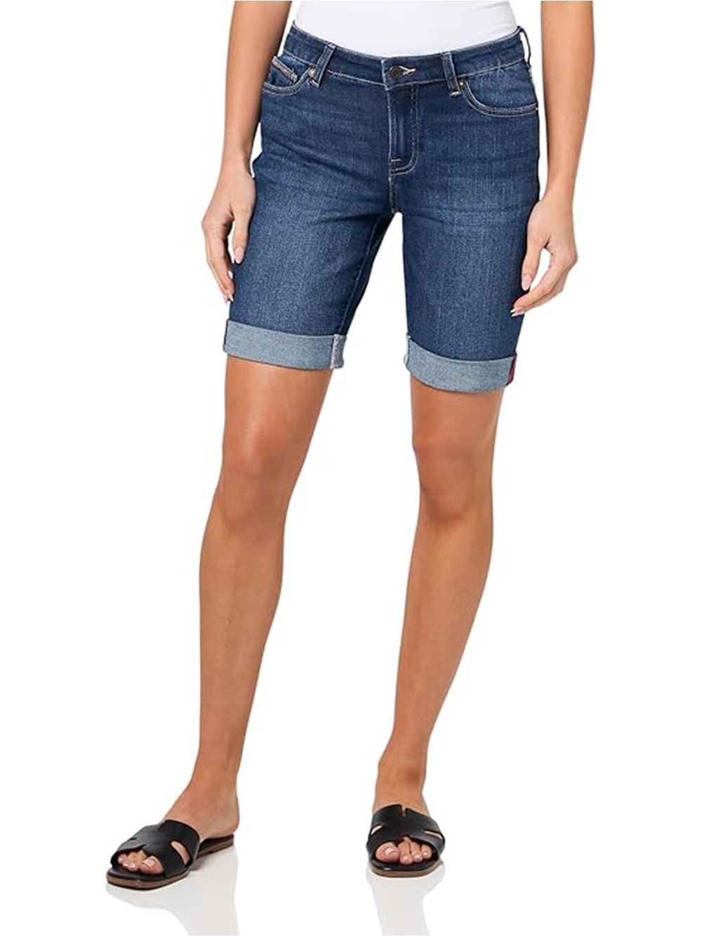 NAUTICA Jeans Women's 9" Cuffed Denim Shorts size 4 Sailor Blue